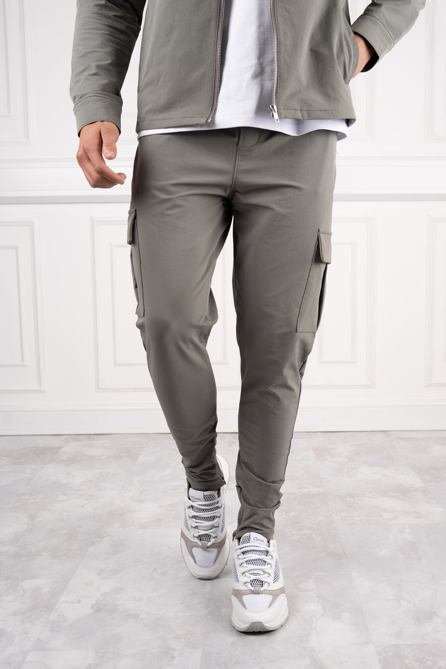 Premium Cargo Utility Jacket - Taupe