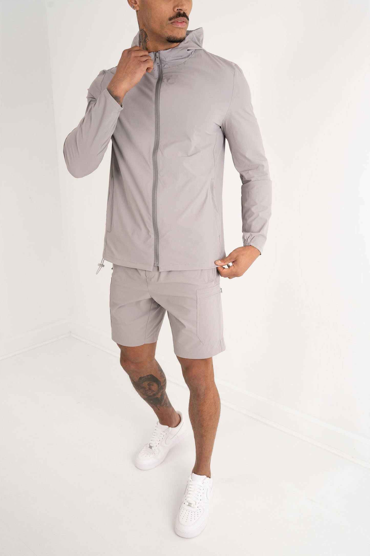 Premium Technical Windbreaker Jacket - Grey