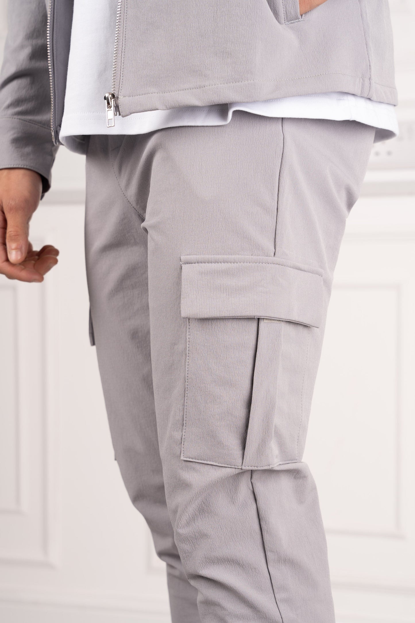 Premium Cargo Utility Pants - Light Grey
