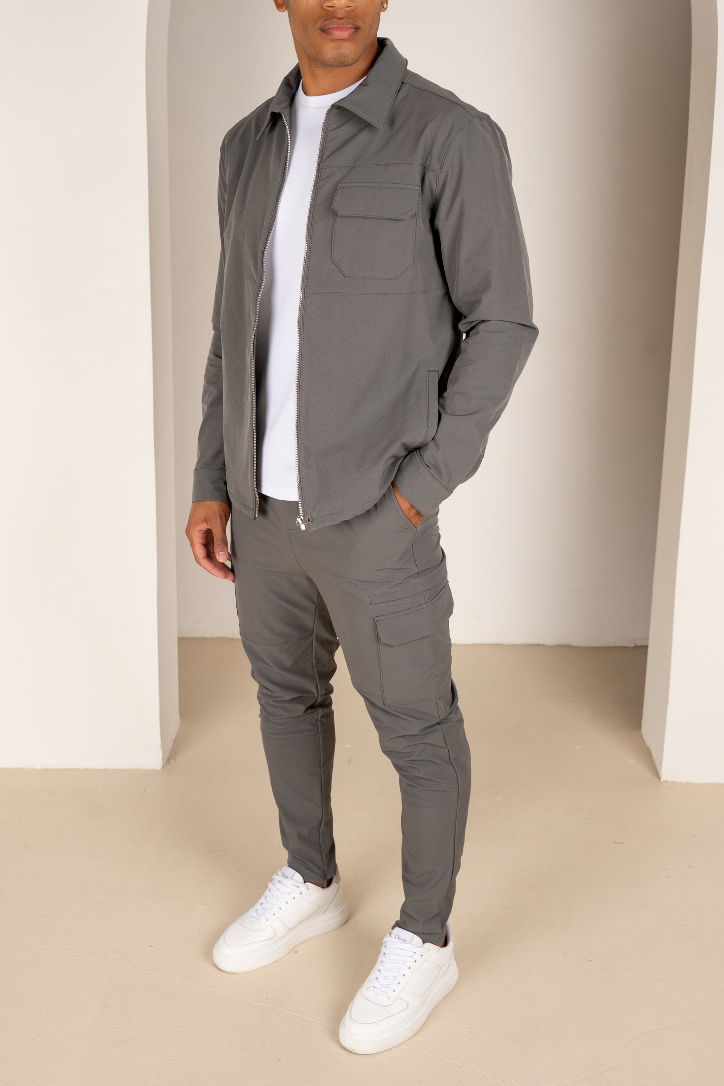 Premium Detail Cargo Pants V2 - Charcoal