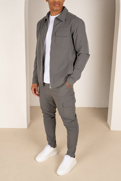 Premium Detail Cargo Pants V2 - Charcoal