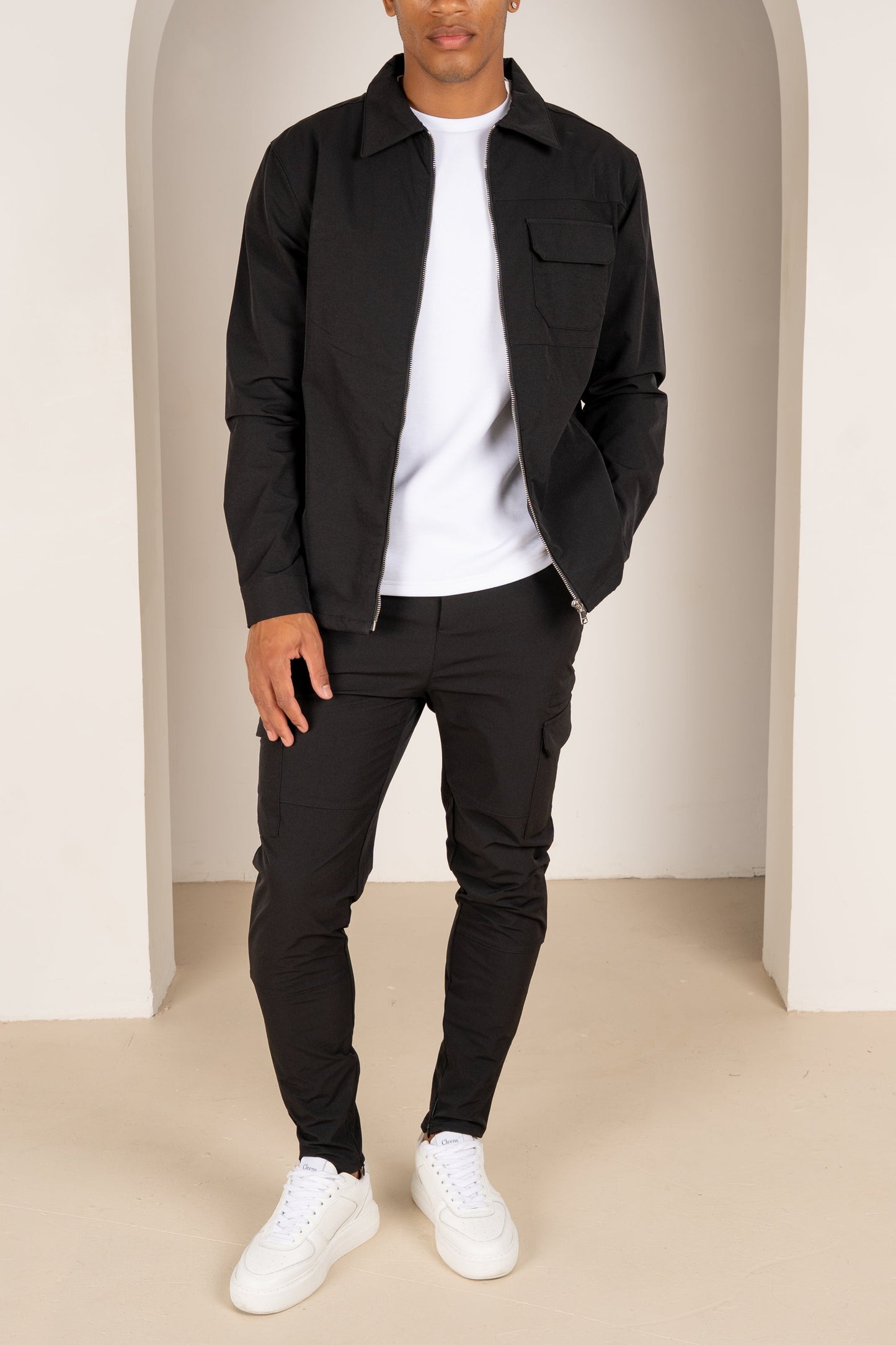Premium Detail Cargo Jacket V2 - Black