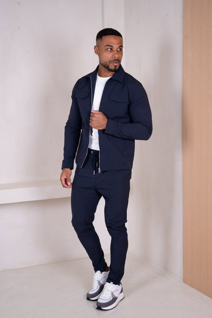 Pinstripe Pants - Navy