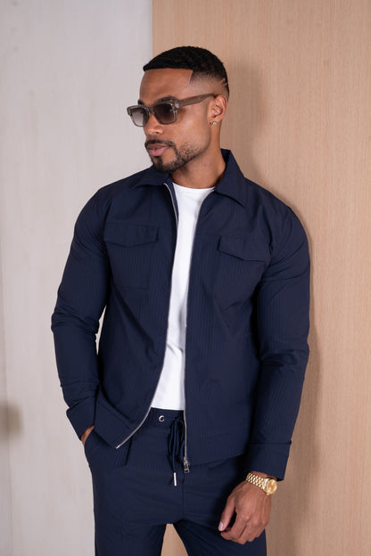 Pinstripe Pants - Navy