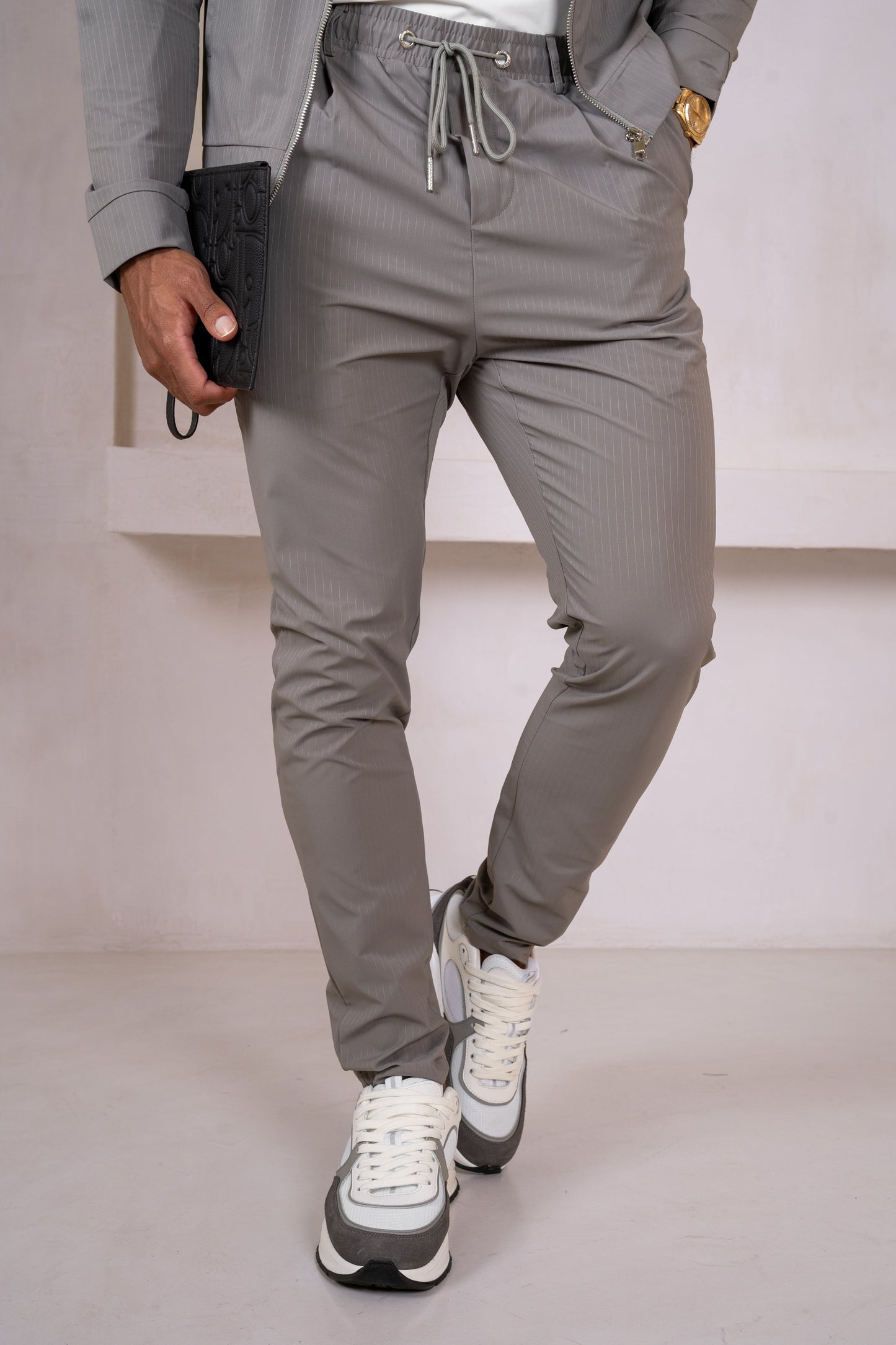 Pinstripe Pants - Grey