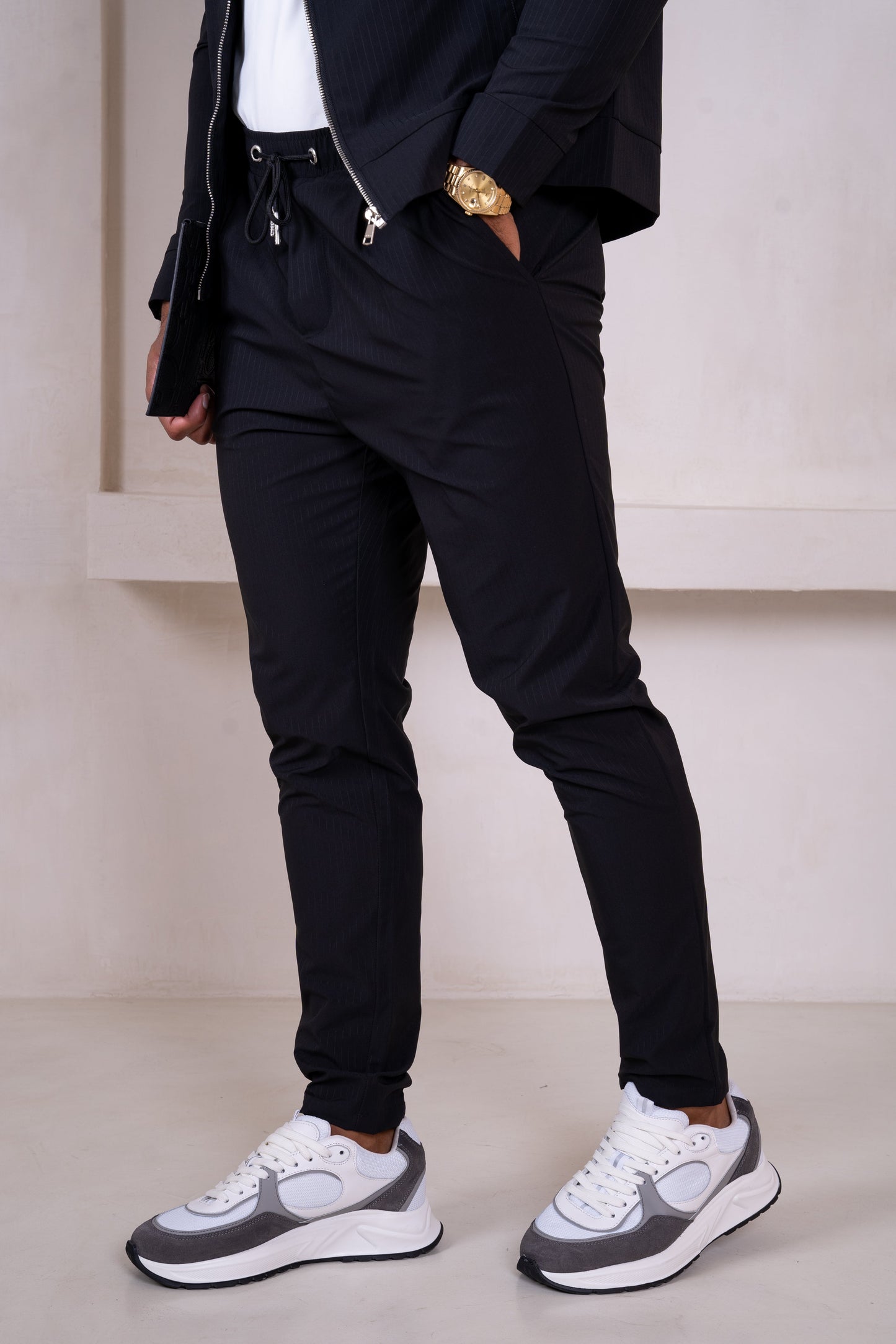 Pinstripe Pants - Black