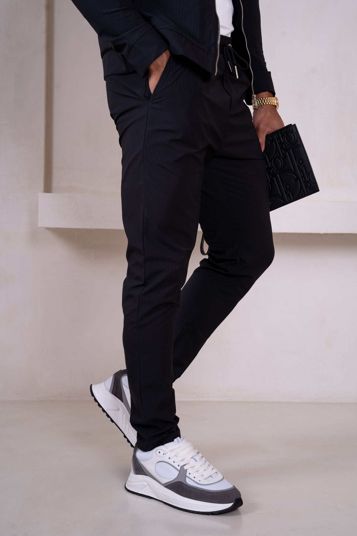 Pinstripe Pants - Black