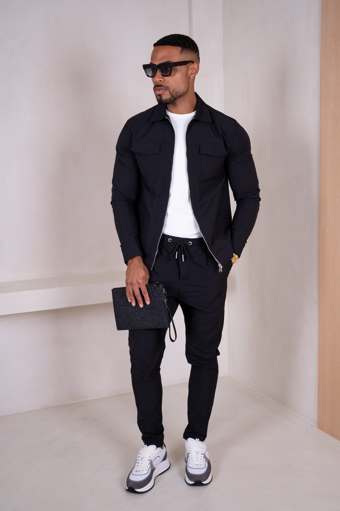 Pinstripe Pants - Black