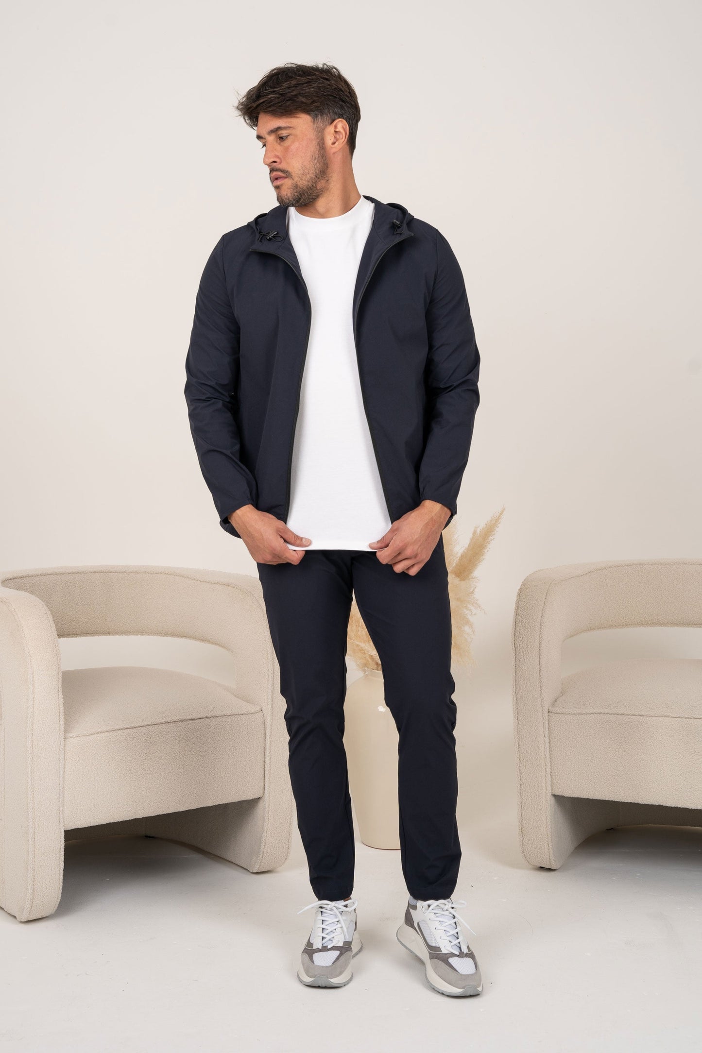 Premium Technical Windbreaker Jacket - Navy