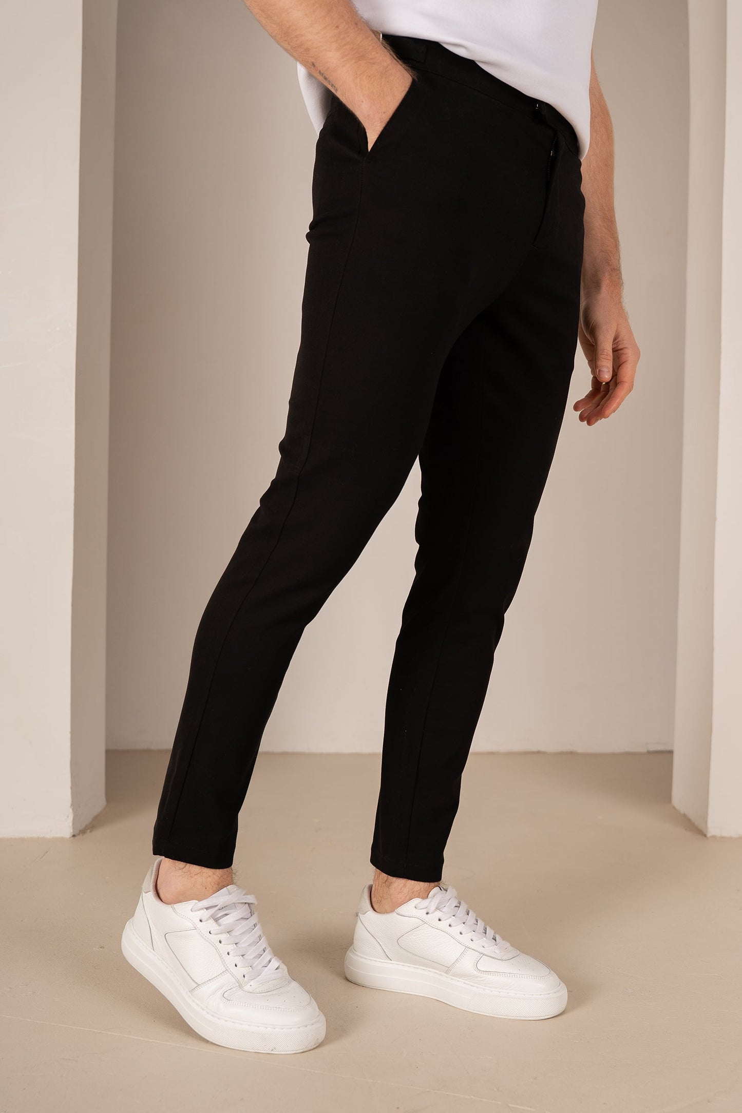 Tailored Buckle Chino  - Black