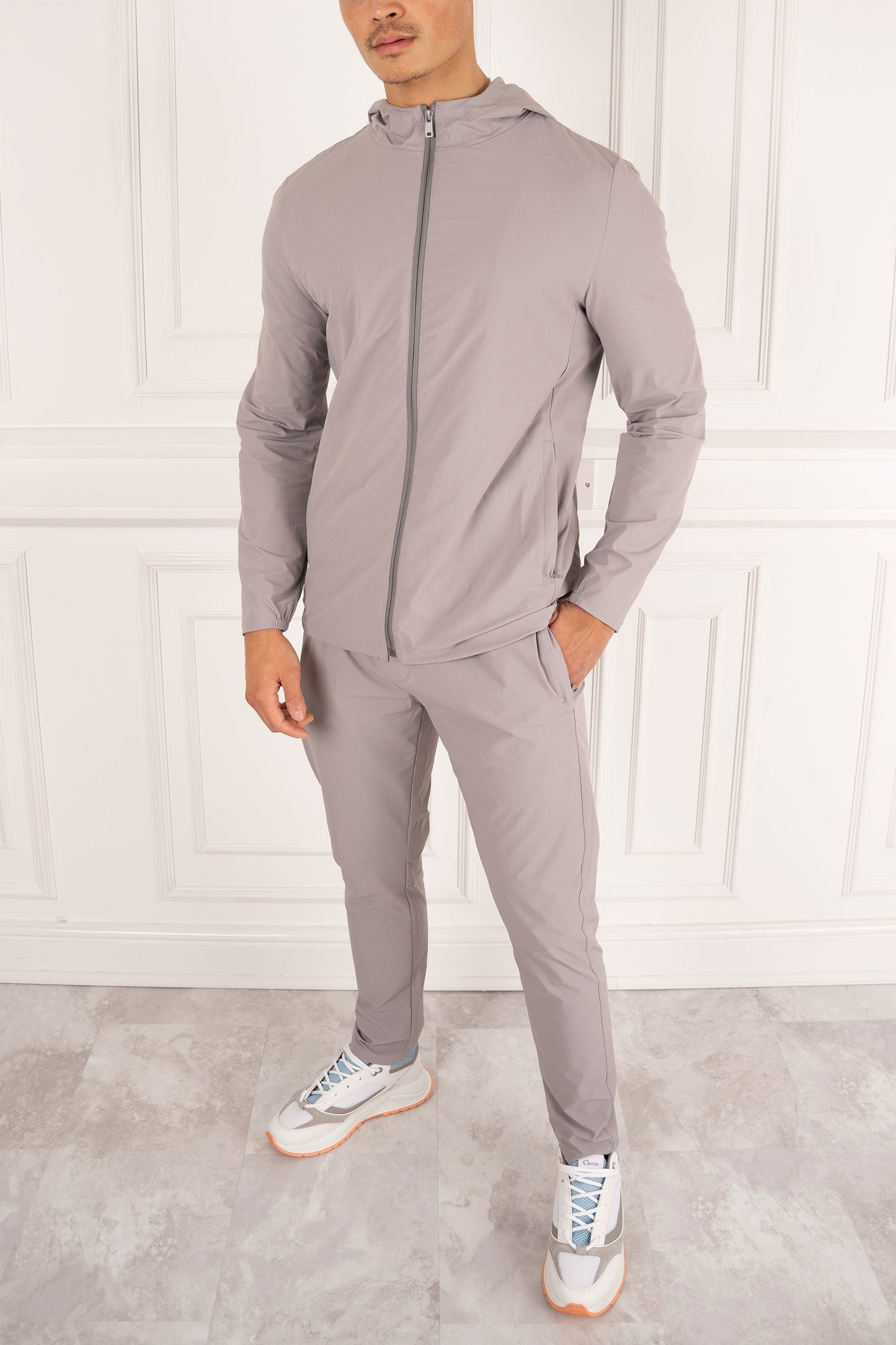 Premium Technical Windbreaker Jacket - Grey